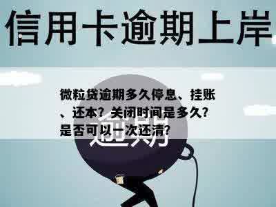 微粒贷逾期多久停息、挂账、还本？关闭时间是多久？是否可以一次还清？