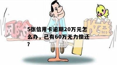 5张信用卡逾期20万元怎么办，已有60万无力偿还？