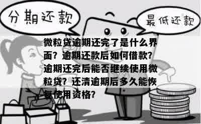 微粒贷逾期还完了是什么界面？逾期还款后如何借款？逾期还完后能否继续使用微粒贷？还清逾期后多久能恢复使用资格？