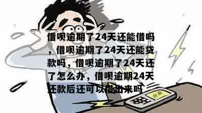 借呗逾期了24天还能借吗，借呗逾期了24天还能贷款吗，借呗逾期了24天还了怎么办，借呗逾期24天还款后还可以借出来吗