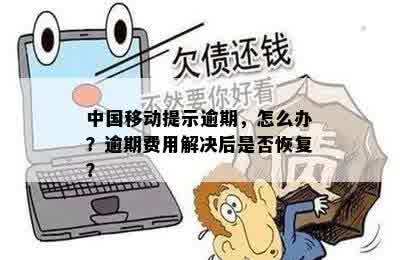 中国移动提示逾期，怎么办？逾期费用解决后是否恢复？