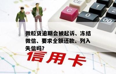 微粒贷逾期会被起诉、冻结微信、要求全额还款、列入失信吗？