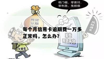 每个月信用卡逾期费一万多正常吗，怎么办？