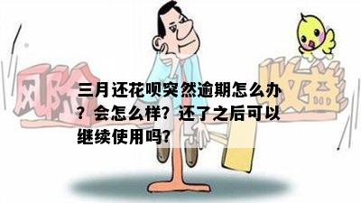 三月还花呗突然逾期怎么办？会怎么样？还了之后可以继续使用吗？