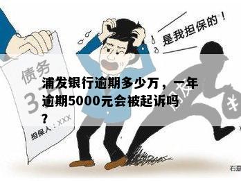 浦发银行逾期多少万，一年逾期5000元会被起诉吗？