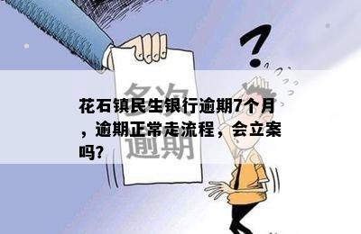 花石镇民生银行逾期7个月，逾期正常走流程，会立案吗？