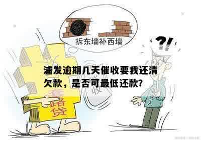 浦发逾期几天催收要我还清欠款，是否可更低还款？