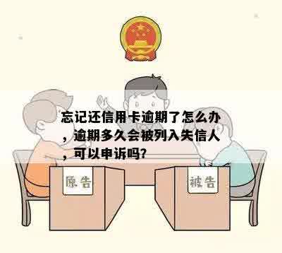 忘记还信用卡逾期了怎么办，逾期多久会被列入失信人，可以申诉吗？