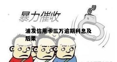 浦发信用卡三万逾期利息及后果