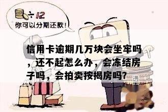 信用卡逾期几万块会坐牢吗，还不起怎么办，会冻结房子吗，会拍卖按揭房吗？