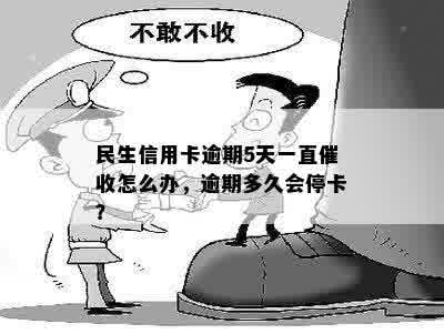 民生信用卡逾期5天一直催收怎么办，逾期多久会停卡？