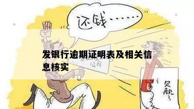 发银行逾期证明表及相关信息核实