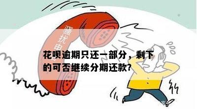 花呗逾期只还一部分，剩下的可否继续分期还款？