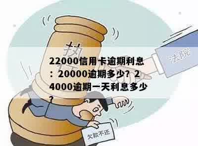 22000信用卡逾期利息：20000逾期多少？24000逾期一天利息多少？