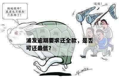 浦发逾期要求还全款，是否可还更低？