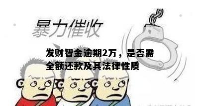 发财智金逾期2万，是否需全额还款及其法律性质