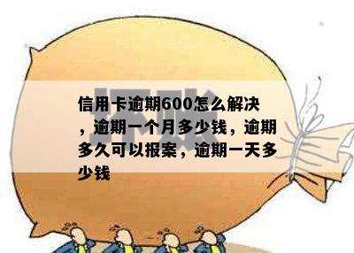 信用卡逾期600怎么解决，逾期一个月多少钱，逾期多久可以报案，逾期一天多少钱