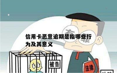 信用卡恶意逾期是指哪些行为及其意义