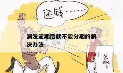 浦发逾期后就不能分期的解决办法