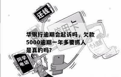 华银行逾期会起诉吗，欠款5000逾期一年多要抓人是真的吗？