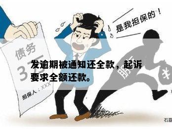 发逾期被通知还全款，起诉要求全额还款。