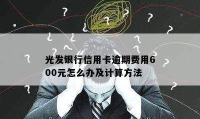 光发银行信用卡逾期费用600元怎么办及计算方法