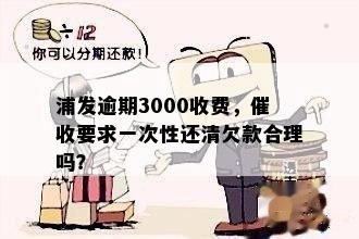 浦发逾期3000收费，催收要求一次性还清欠款合理吗？