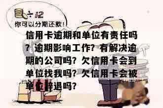 信用卡逾期和单位有责任吗？逾期影响工作？有解决逾期的公司吗？欠信用卡会到单位找我吗？欠信用卡会被单位辞退吗？