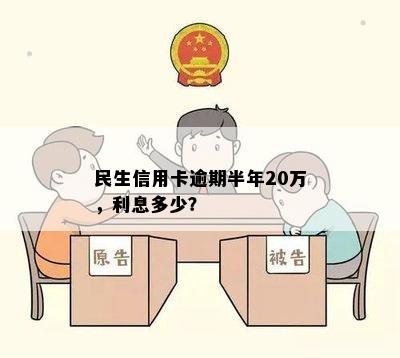 民生信用卡逾期半年20万，利息多少？