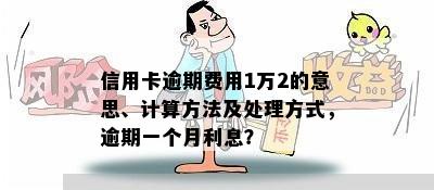 信用卡逾期费用1万2的意思、计算方法及处理方式，逾期一个月利息？