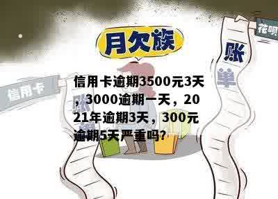 信用卡逾期3500元3天，3000逾期一天，2021年逾期3天，300元逾期5天严重吗？