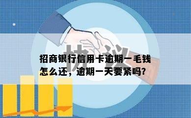 招商银行信用卡逾期一毛钱怎么还，逾期一天要紧吗？