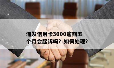 浦发信用卡3000逾期五个月会起诉吗？如何处理？