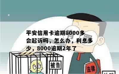 平安信用卡逾期8000多会起诉吗，怎么办，利息多少，8000逾期2年了