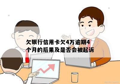 欠银行信用卡欠4万逾期4个月的后果及是否会被起诉