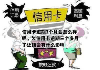 信用卡逾期3个月会怎么样呢，欠信用卡逾期三个多月了还钱会有什么影响