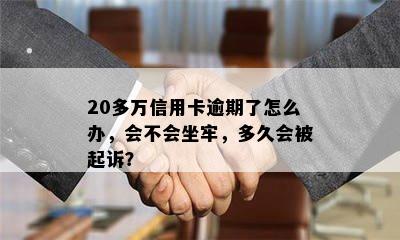 20多万信用卡逾期了怎么办，会不会坐牢，多久会被起诉？