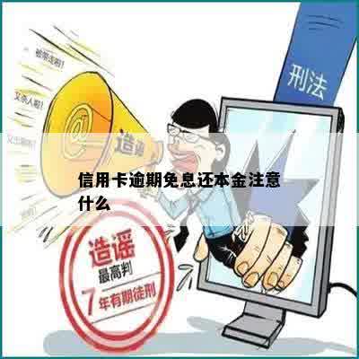 信用卡逾期免息还本金注意什么