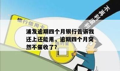 浦发逾期四个月银行告诉我还上还能用，逾期四个月突然不催收了？