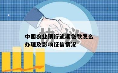 中国农业银行逾期贷款怎么办理及影响征信情况