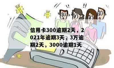 信用卡300逾期2天，2021年逾期3天，3万逾期2天，3000逾期1天