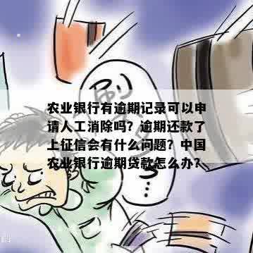 农业银行有逾期记录可以申请人工消除吗？逾期还款了上征信会有什么问题？中国农业银行逾期贷款怎么办？