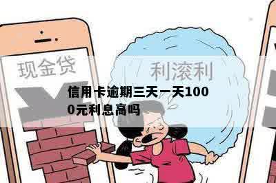 信用卡逾期三天一天1000元利息高吗