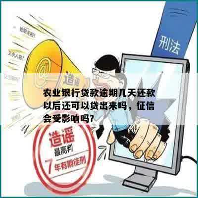 农业银行贷款逾期几天还款以后还可以贷出来吗，征信会受影响吗？