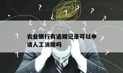 农业银行有逾期记录可以申请人工消除吗