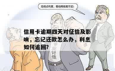 信用卡逾期四天对征信及影响，忘记还款怎么办，利息如何追回？