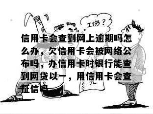 信用卡会查到网上逾期吗怎么办，欠信用卡会被网络公布吗，办信用卡时银行能查到网贷以一，用信用卡会查征信吗