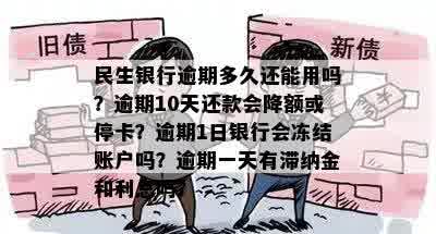 民生银行逾期多久还能用吗？逾期10天还款会降额或停卡？逾期1日银行会冻结账户吗？逾期一天有滞纳金和利息吗？