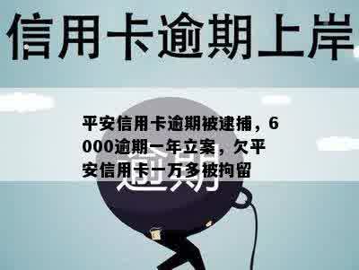 平安信用卡逾期被逮捕，6000逾期一年立案，欠平安信用卡一万多被拘留