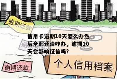 信用卡逾期10天怎么办然后全部还清咋办，逾期10天会影响征信吗？